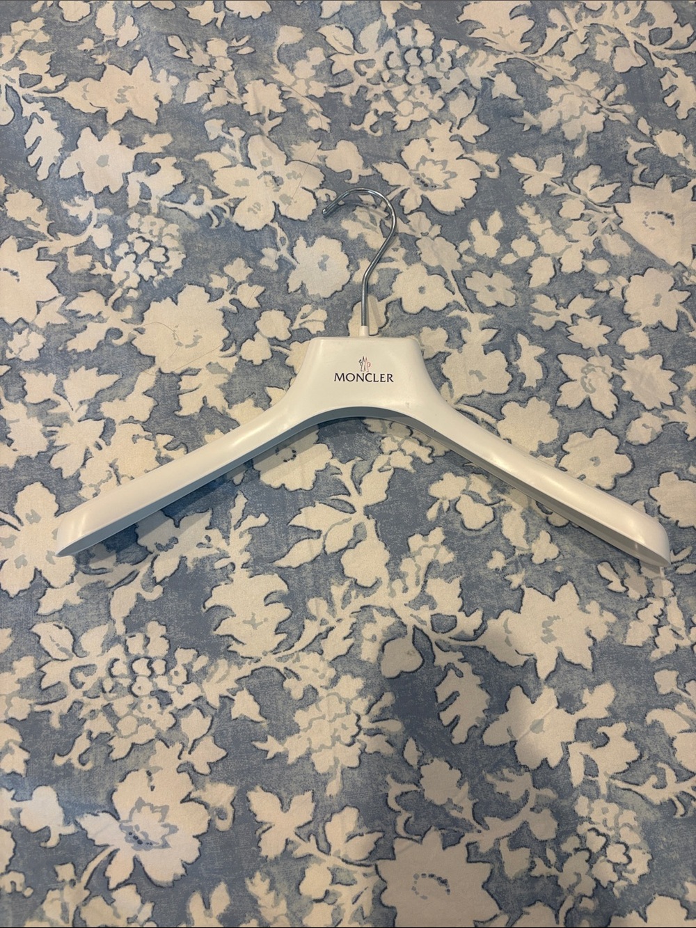 Moncler White Branded Wooden Hanger with Center Logo